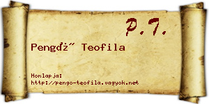 Pengő Teofila névjegykártya